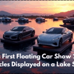 India’s First Floating Car Show 2026 – Vehicles Displayed on a Lake Stage