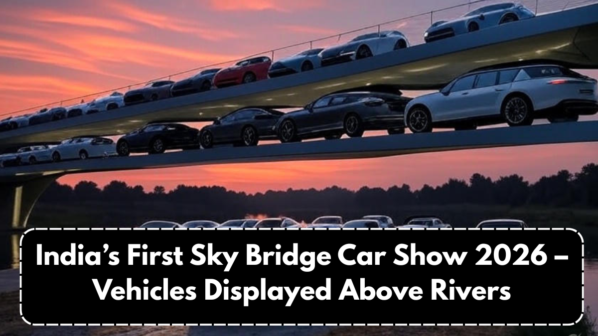 India’s First Sky Bridge Car Show 2026 – Vehicles Displayed Above Rivers