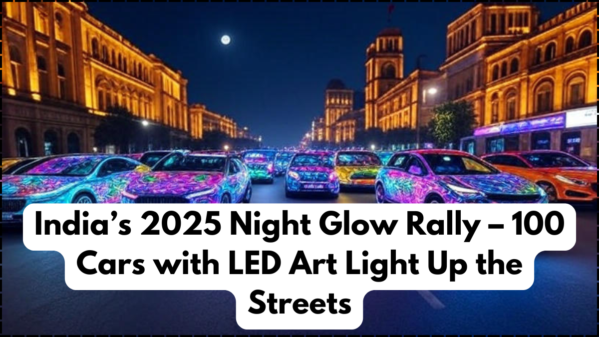 India’s 2025 Night Glow Rally – 100 Cars with LED Art Light Up the Streets