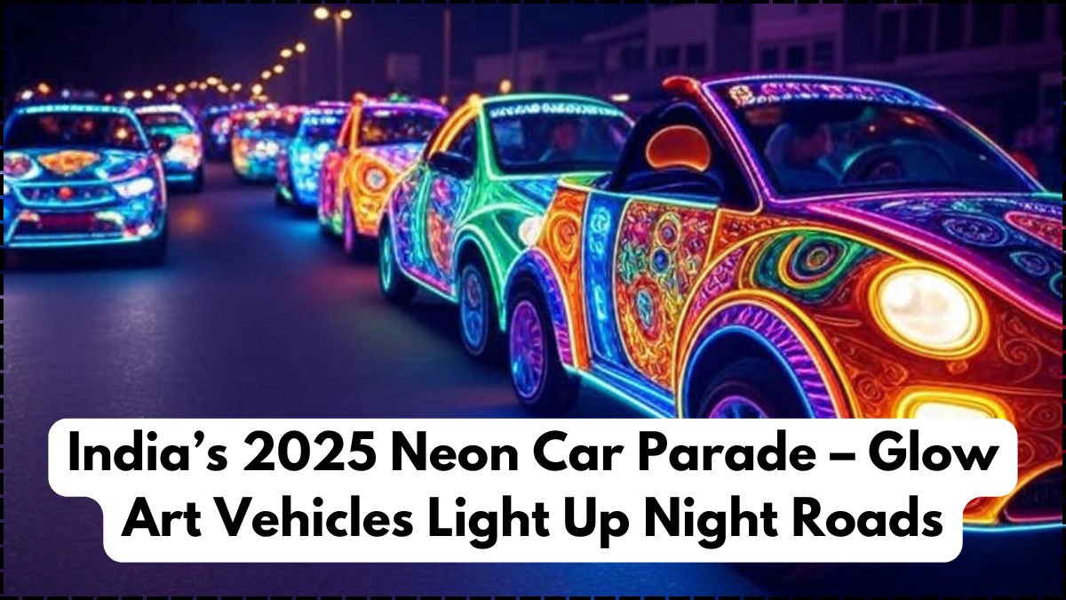 India’s 2025 Neon Car Parade – Glow Art Vehicles Light Up Night Roads